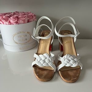 Christian Louboutin White Strappy Heels